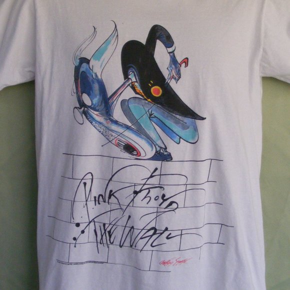 PINK FLOYD GERALD SCARFE Tshirt, M, White, The Wall, Teacher/Professor - Picture 4 of 9